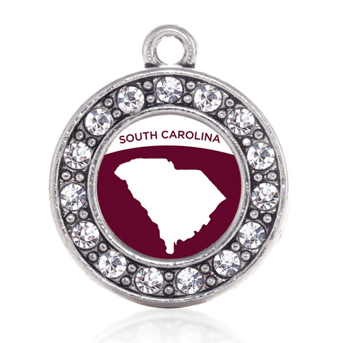 South Carolina Outline Circle Charm