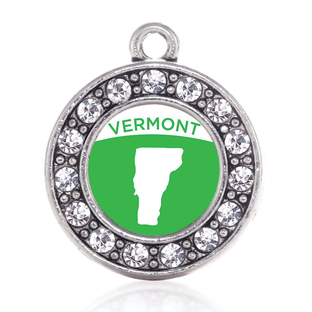 Vermont Outline Circle Charm