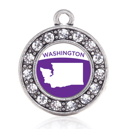 Washington Outline Circle Charm