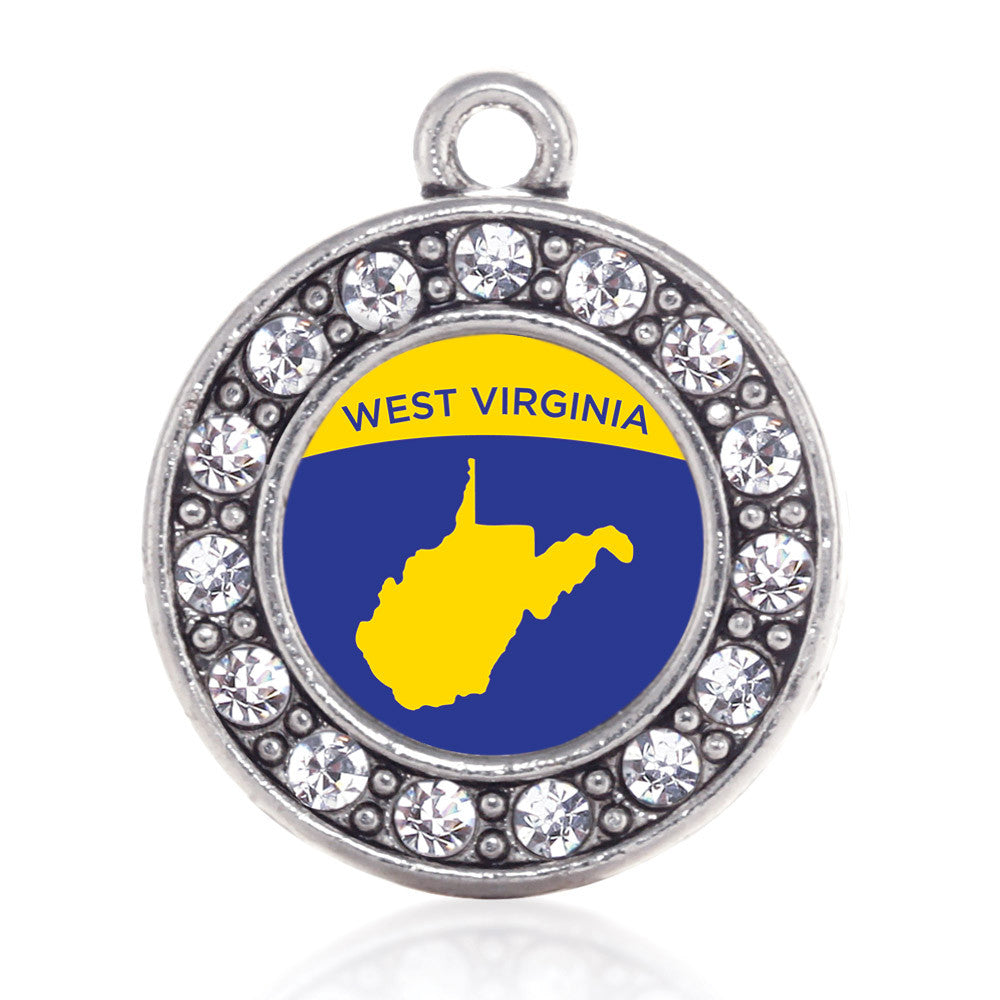 West VIrginia Outline Circle Charm