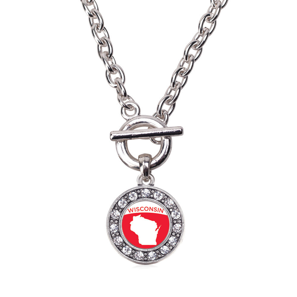 Wisconsin Outline Circle Charm