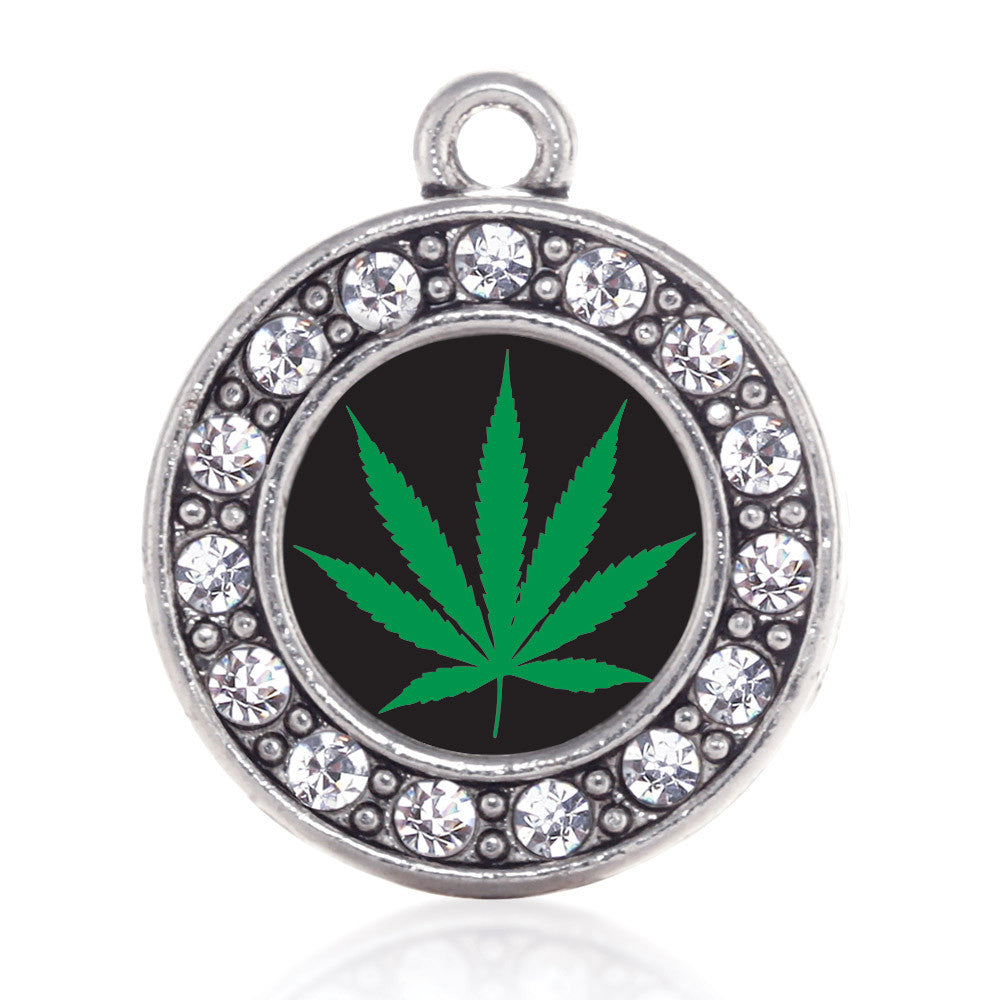 Marijuana Leaf Circle Charm