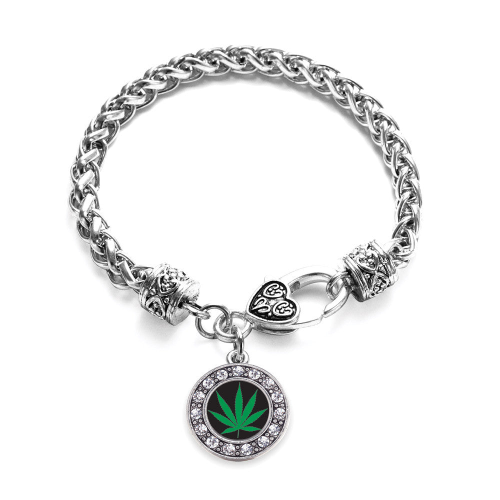 Marijuana Leaf Circle Charm