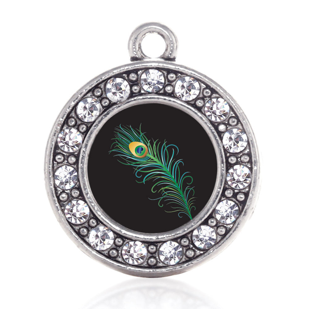 Peacock Feather Circle Charm