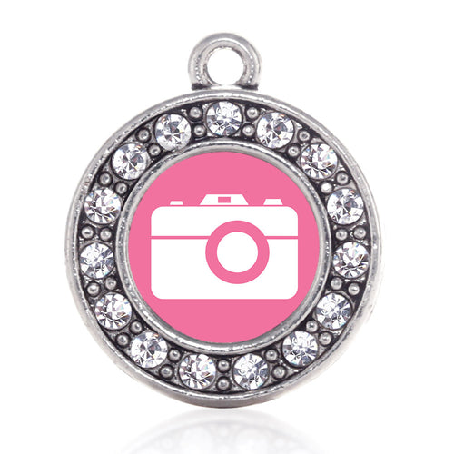 Pink Camera Circle Charm