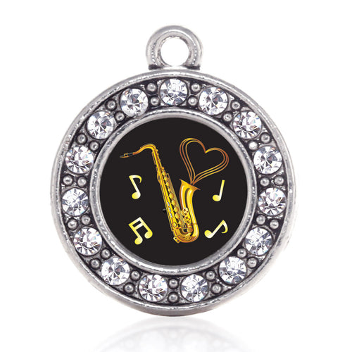 Saxophone Circle Charm