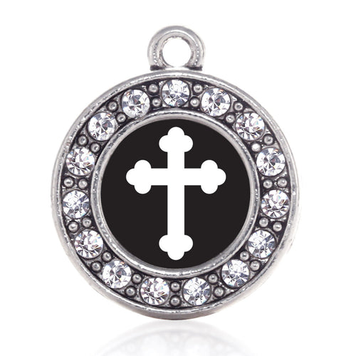 Vintage Cross Circle Charm