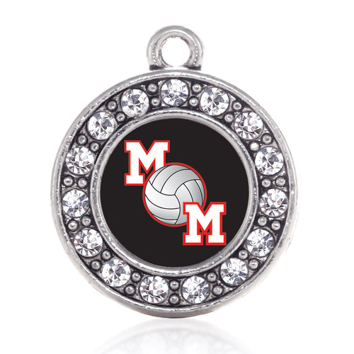Volleyball Mom Circle Charm