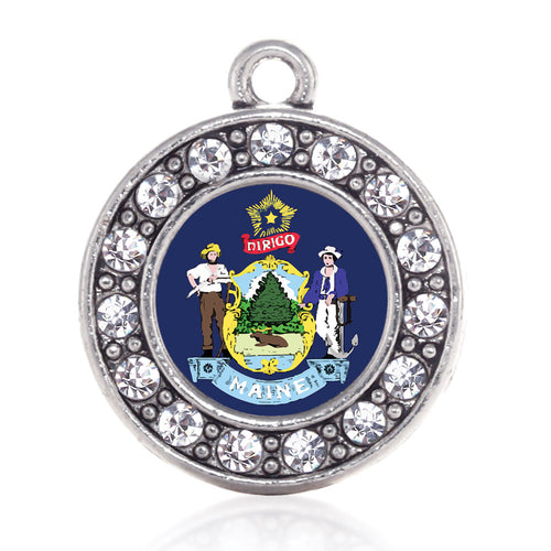 Maine Flag Circle Charm