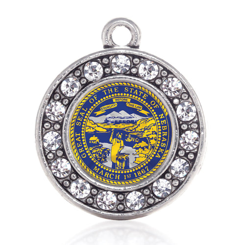 Nebraska Flag Circle Charm