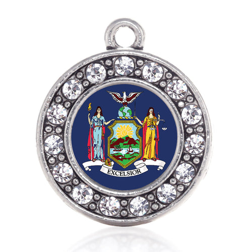 New York Flag Circle Charm