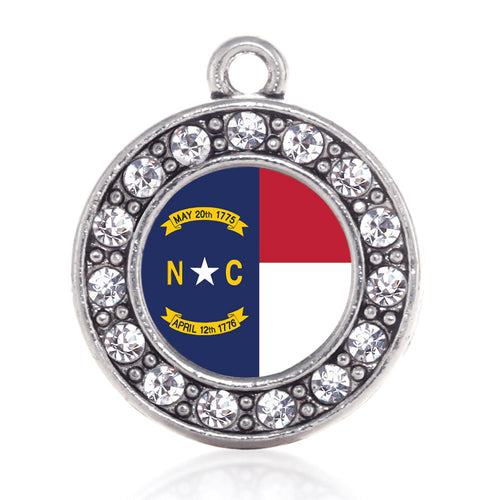 North Carolina Flag Circle Charm