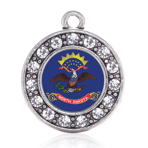 North Dakota Flag Circle Charm