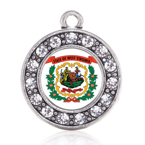 West Virginia Flag Circle Charm