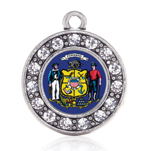 Wisconsin Flag Circle Charm