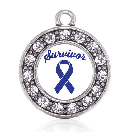 Blue Ribbon Survivor Circle Charm