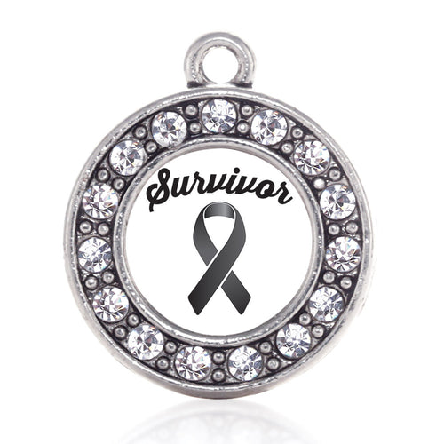 Black Ribbon Survivor Circle Charm