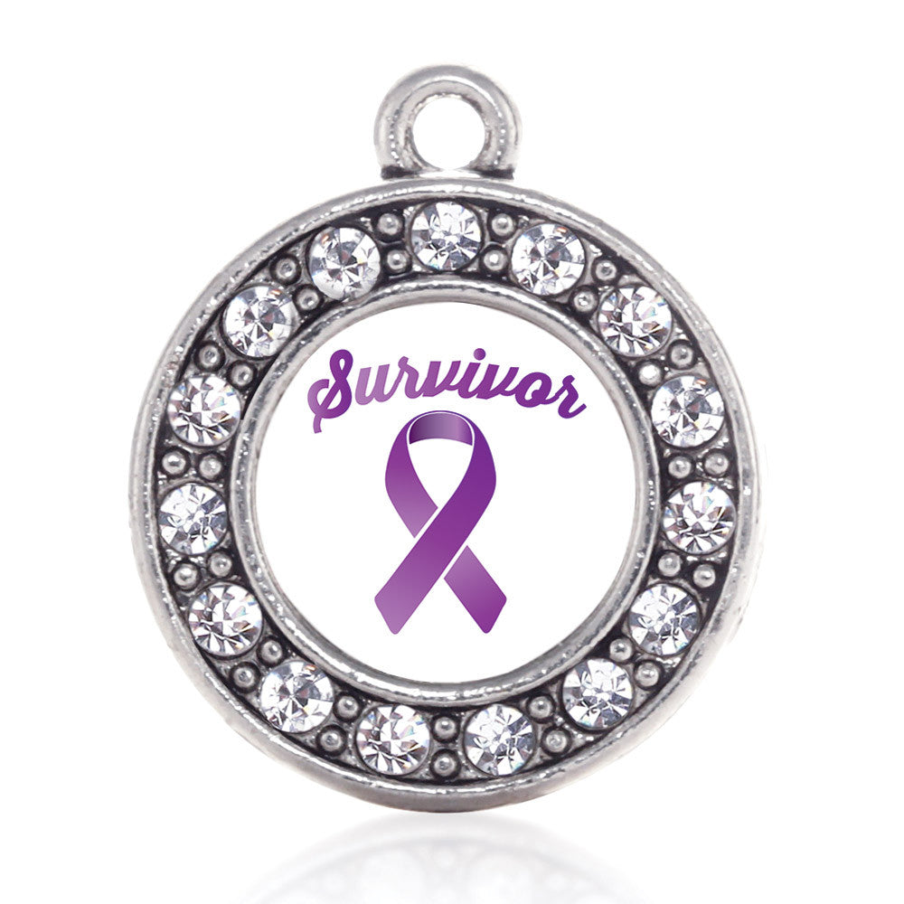 Purple Ribbon Survivor Circle Charm