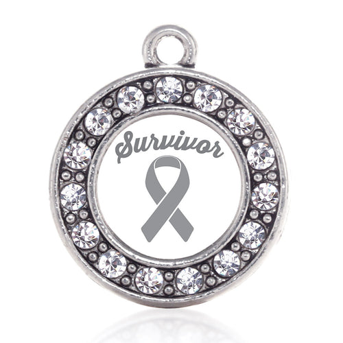 Gray Ribbon Survivor Circle Charm