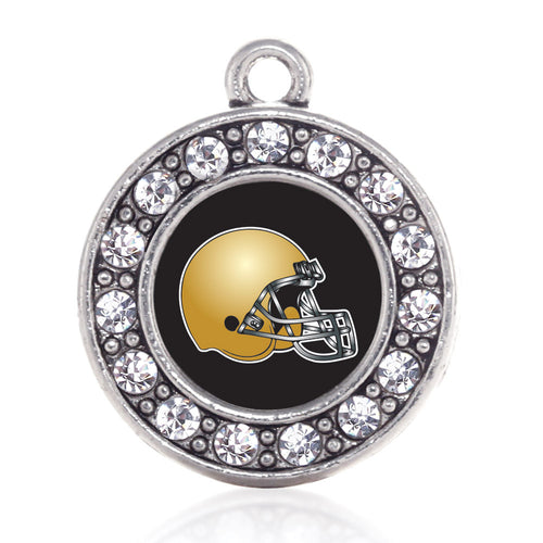 Black and Gold Team Helmet Circle Charm
