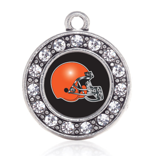 Black and Orange Team Helmet Circle Charm