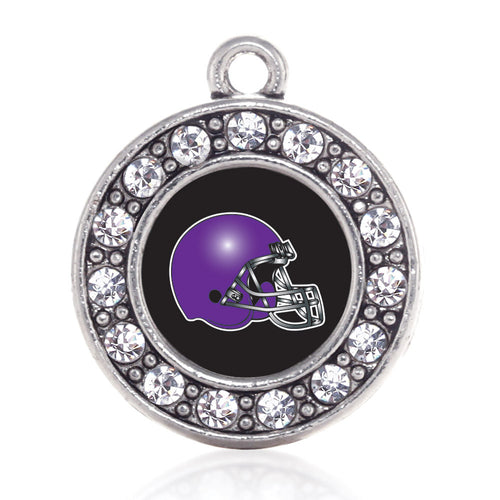Black and Purple Team Helmet Circle Charm