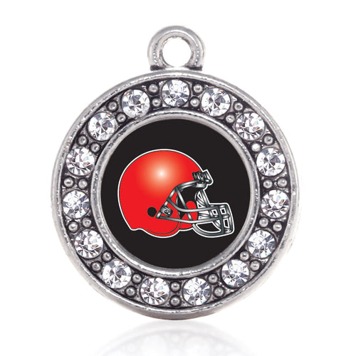 Black and Red Team Helmet Circle Charm