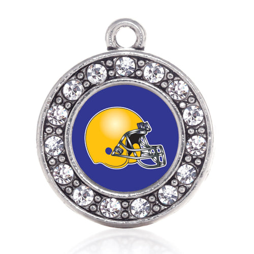 Blue and Yellow Team Helmet Circle Charm