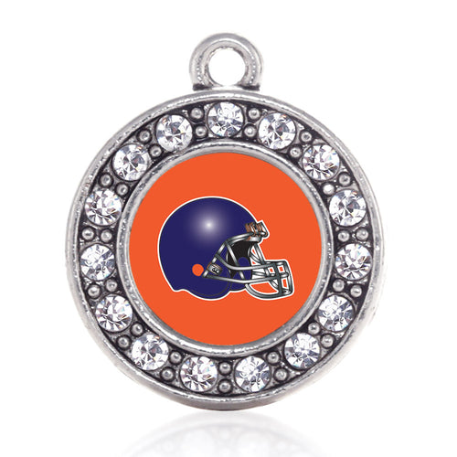 Orange and Blue Team Helmet Circle Charm