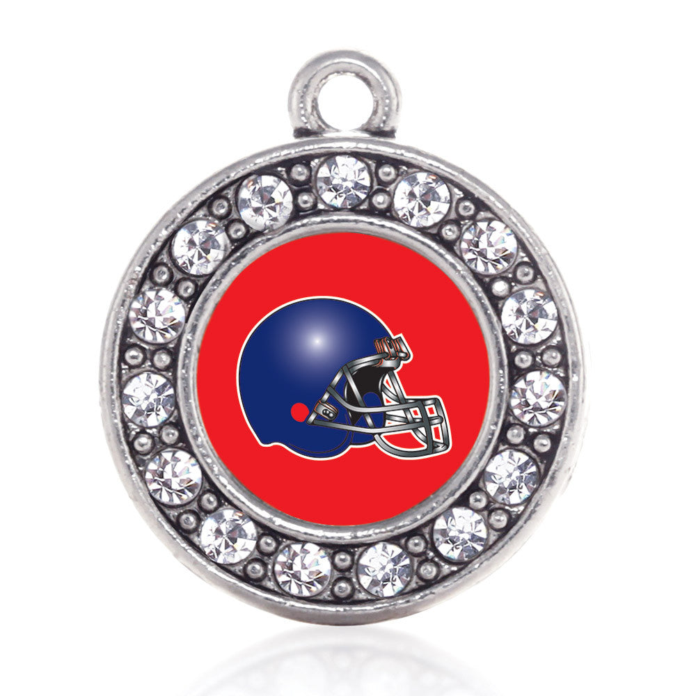 Red and Blue Team Helmet Circle Charm