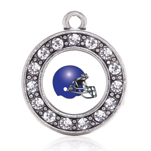White and Blue Team Helmet Circle Charm
