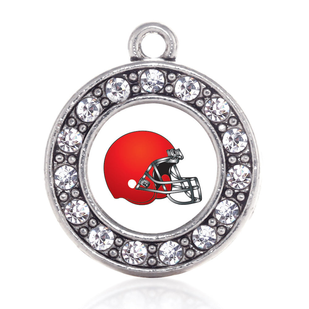 Red and White Team Helmet Circle Charm