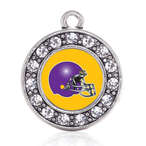 Yellow and Purple Team Helmet Circle Charm