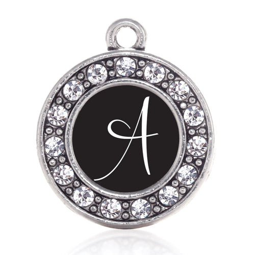 My Script Initials - Letter A Circle Charm