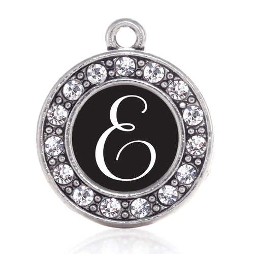My Script Initials - Letter E Circle Charm