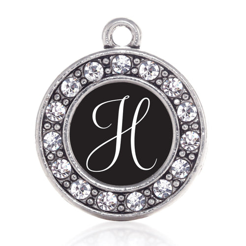 My Script Initials - Letter H Circle Charm