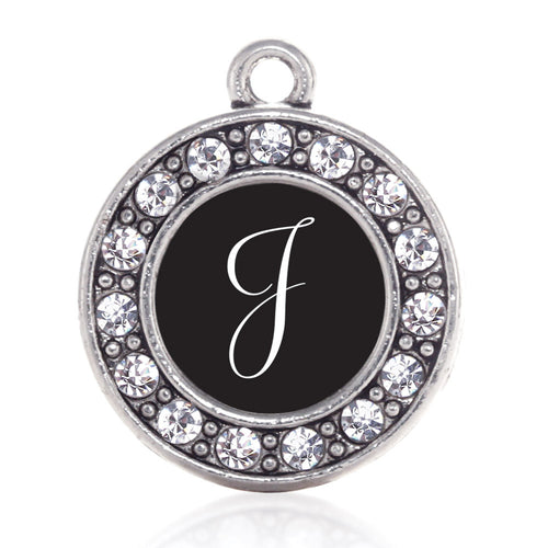 My Script Initials - Letter J Circle Charm
