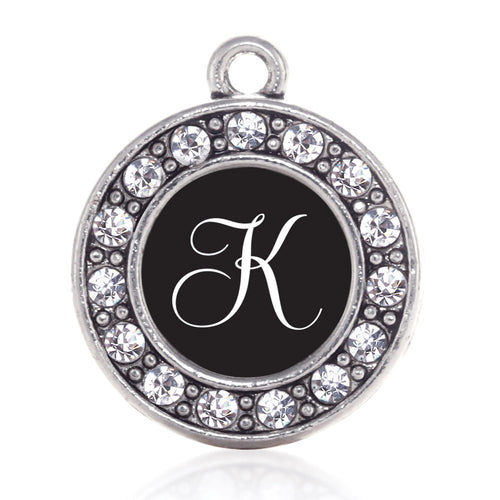 My Script Initials - Letter K Circle Charm