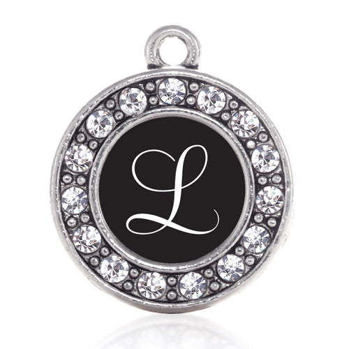 My Script Initials - Letter L Circle Charm
