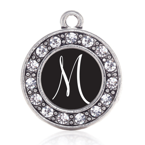My Script Initials - Letter M Circle Charm