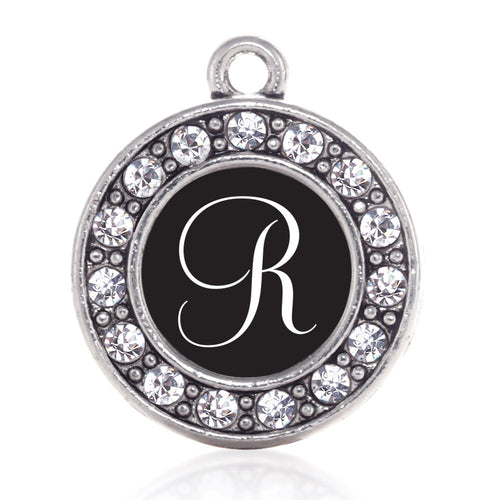 My Script Initials - Letter R Circle Charm