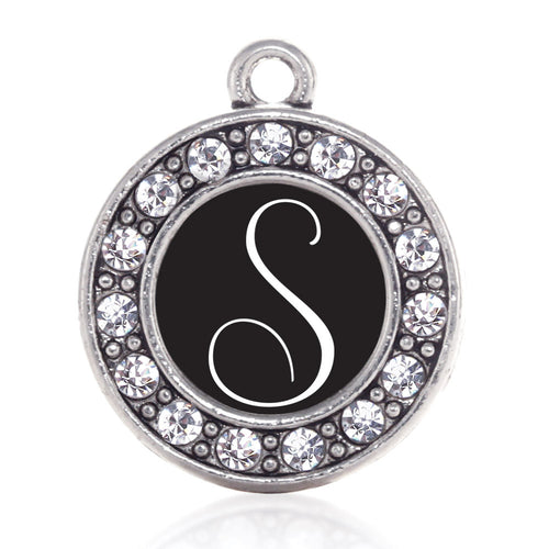 My Script Initials - Letter S Circle Charm