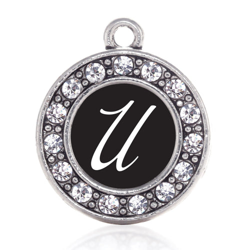 My Script Initials - Letter U Circle Charm