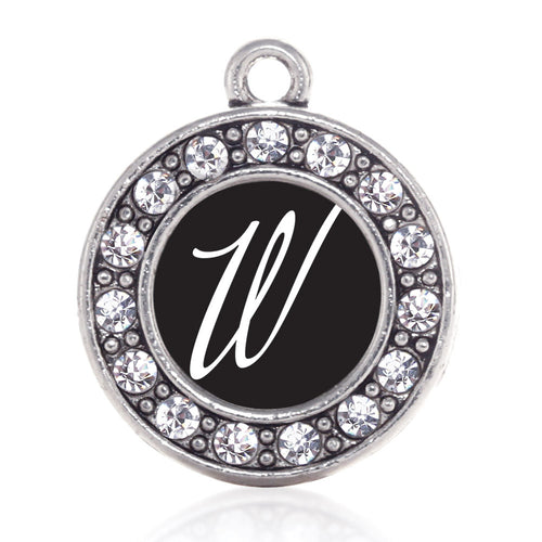 My Script Initials - Letter W Circle Charm