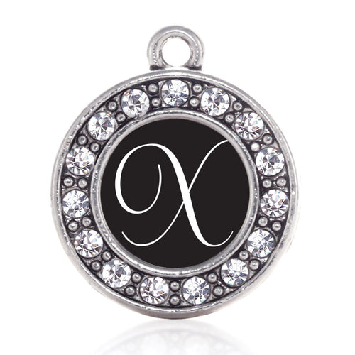 My Script Initials - Letter X Circle Charm