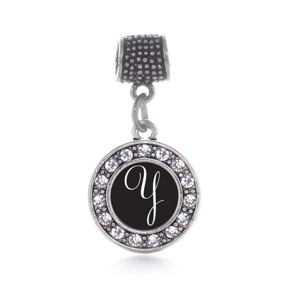 My Script Initials - Letter Y Circle Charm