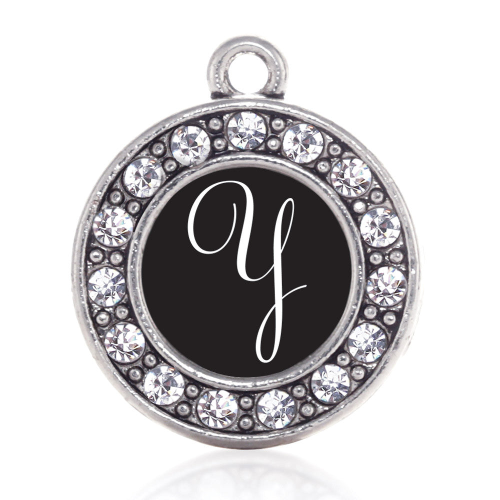 My Script Initials - Letter Y Circle Charm