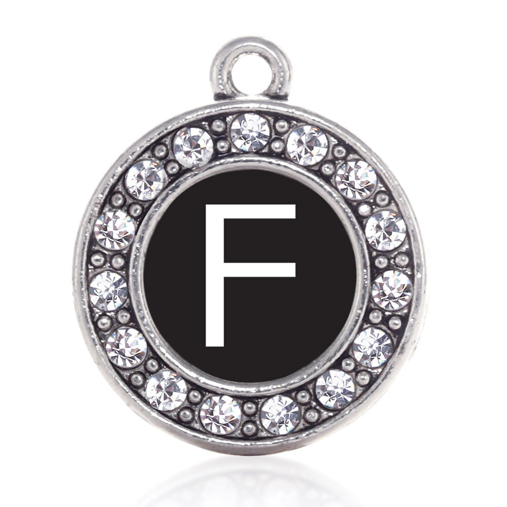 My Initials - Letter F Circle Charm