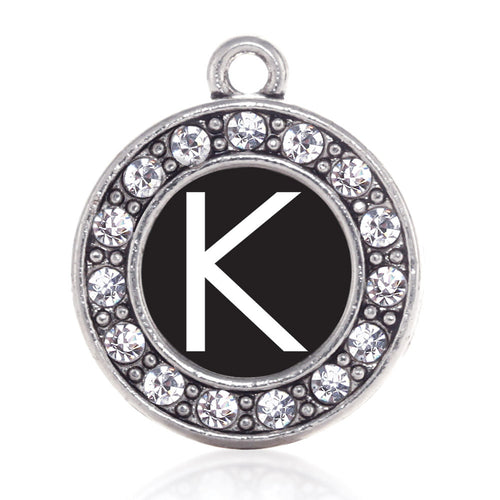 My Initials - Letter K Circle Charm