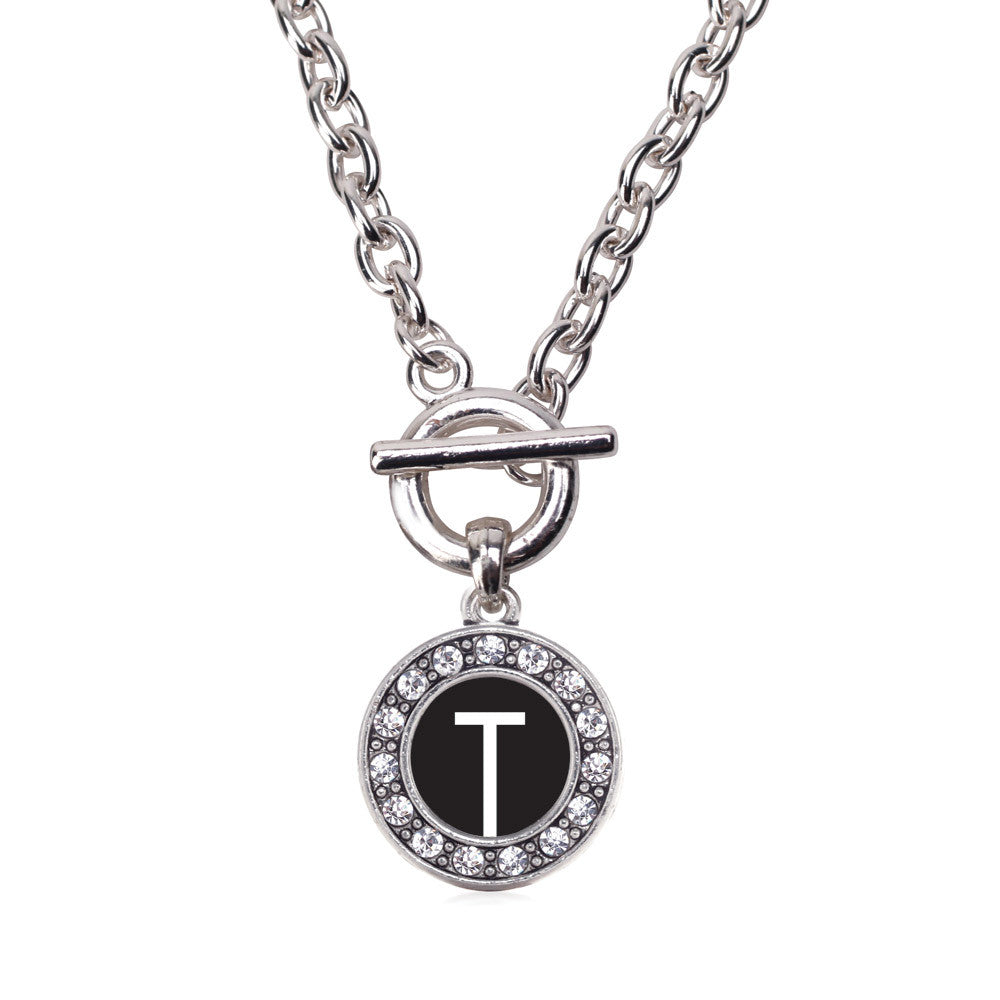 My Initials - Letter T Circle Charm